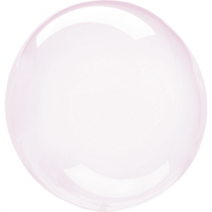 Kristallklar klotrund mindre ballong - rosa 1