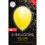LED Ballonger Gul 30 cm 5-pack 2