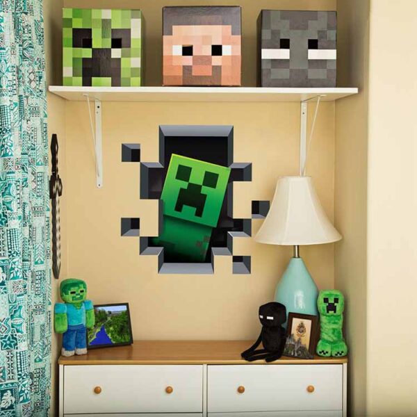 Minecraft Creeper In Wall Väggdekal 1