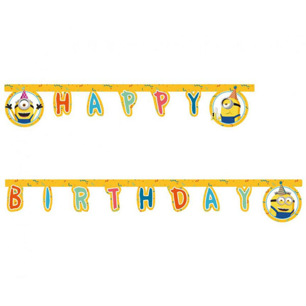 Minioner Happy Birthday Banderoll 200 cm 1