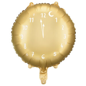 Nyårsfest Folieballong Klocka Guld 45cm 1