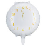 Nyårsfest Folieballong Klocka Vit 45cm 1