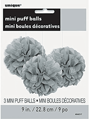 Pappers-puff mini silver 3-pack, 23 cm 1