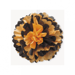 Pappers-puff orange och svart 40 cm 1