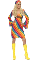 Regnbågsfärgad Hippieklänning 1