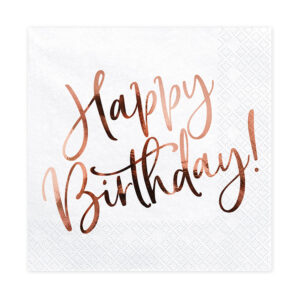 Servett Happy Birthday Vit & Rosé 20-pack 1