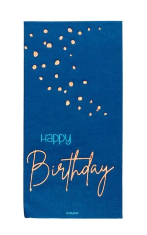 Servetter Happy Birthday mörkblå 33 x 33 cm 10-pack 1