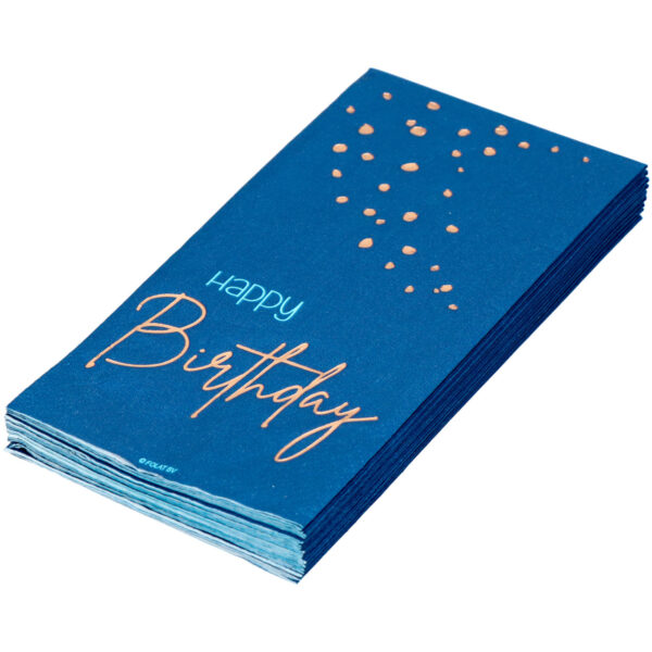 Servetter Happy Birthday mörkblå 33 x 33 cm 10-pack 3
