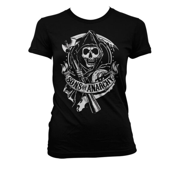 Sons Of Anarchy Scroll Reaper Girly T-Shirt 1