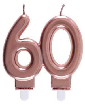 Tårtljus 60-år roséguld 1