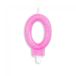 Tårtljus nummer - rosa-glitter 10