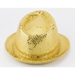 Trilby hatt i guld med glitter 3