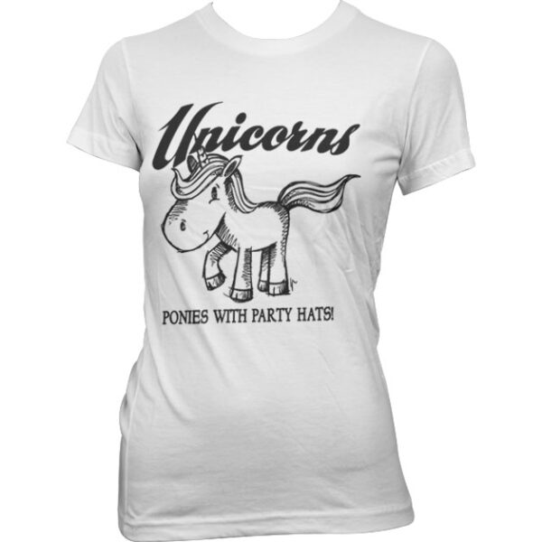 Unicorns Ponies With Party Hats Dam T-shirt 1