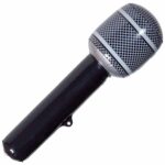 Uppblåsbar Mikrofon svart 32 cm 2