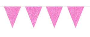 Vimpelgirlang glitter rosa 6 m 1